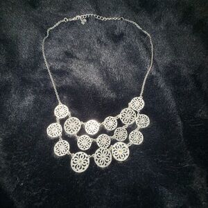 Touchstone Crystal Silver Floral Necklace